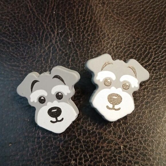 Adorable Schnauzer Dog Stud Earrings Puppy Dogs - Picture 2 of 6